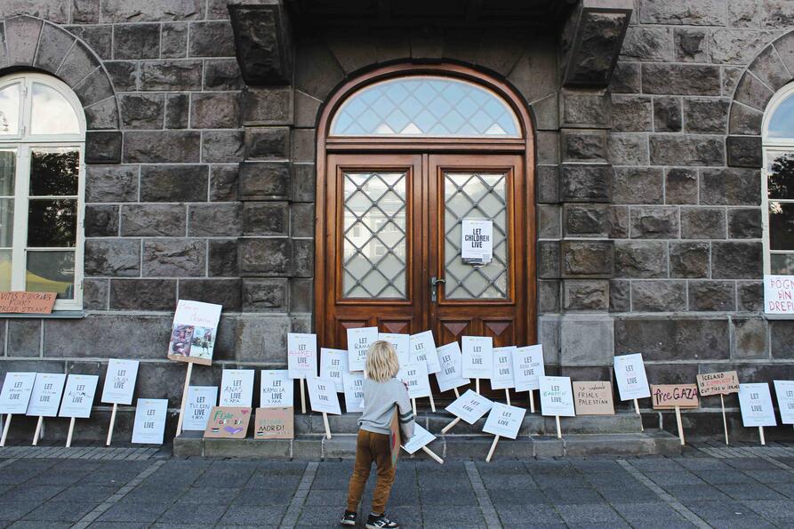 Markering p&aring; Island 