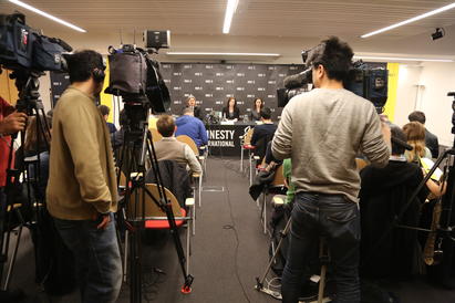 Pressekonferanse for Amnestys nye rapport som tar for seg tall og statistikk p&aring; bruk av d&oslash;dsstraff i verden.