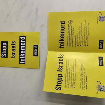 Stopp Israels folkemord- brosjyre